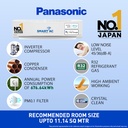  Panasonic 1 Ton 3 Star Wi-Fi Inverter Smart Split AC (Copper Condenser, 7 in 1 Convertible with True AI Mode, PM 0.1 Air Purification Filter, CS/CU-SU12ZKYWA, 2024 Model, White) 