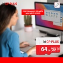 CP PLUS 64GB microSDXC Memory Card Grade UHS-3 Class 10, Up to 70 Mbps Reading & 30 Mbps Writing Speed with High Performance of Data Transfer & Lower Power Consumption for Portable Devices| CP-NM64 