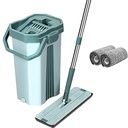 UPC Flat Mop with Bucket with 360° Floor Cleaning/UPC Upgraded Hands-Free Microfiber Squeeze pocha/Flat Spin Mop System 360° Flexible Head Mop with 1+2 Super-Absorbent Microfiber Pads 