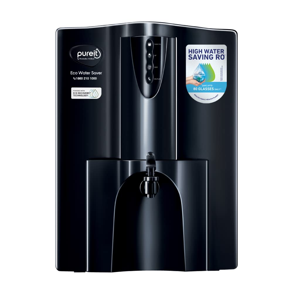 HUL Pureit Eco Water Saver Mineral RO+UV+MF AS wall mounted/Counter top Black 10L Water Purifier 