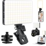 120 LED Selfie Light for iPhone, Portable Phone Light with Clip & Camera Tripod Adapter - 8000mAh Rechargeable, 3 Lighting Modes, CRI 97+ for Video Recording, TikTok, Tripod Mount Rings - Image 2