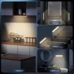 10inch Under Cabinet Lighting, 2 Pack Rechargeable Motion Sensor Light Indoor, 5 Levels Dimmable Magnetic Closet Lights, Wireless Under Counter Lights for Kitchen, Stairs - Image 8