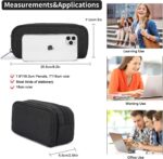 Della Gao Pencil Case Large Capacity Pencil Pouch Aesthetic Pen Bag Office Stationery Organizer Simple Sturdy Multifunctional Pencil Bag for Men - Black - Image 5