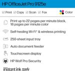 HP OfficeJet Pro 9125e All-in-One Printer, Color, Printer-for-Small Medium Business, Print, Copy, scan, fax,Touchscreen; Smart Advance Scan, 3 month Instant Ink trial included - Image 3