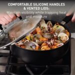 T-fal Ultimate Hard Anodized Nonstick Cookware Set 17 Piece, Oven Broiler Safe 400F, Lid Safe 350F, Kitchen Cooking Set w/Fry Pans, Saucepans, Saute Pan, Griddle, Pots and Pans, Dishwasher Safe Black - Image 7