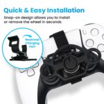 Xhiver Mini Steering Wheel Attachment for PS-5 Controller – Racing Game Accessory, Enhanced Grip & Control (Black) - Image 6