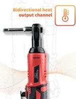 AOBEN Cordless Electric Ratchet Wrench Set, 3/8" 12V Power Ratchet Tool Kit With 2 Packs 2000mAh Lithium-Ion Battery And Charger - Image 4