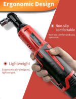 AOBEN Cordless Electric Ratchet Wrench Set, 3/8" 12V Power Ratchet Tool Kit With 2 Packs 2000mAh Lithium-Ion Battery And Charger - Image 6