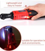 AOBEN Cordless Electric Ratchet Wrench Set, 3/8" 12V Power Ratchet Tool Kit With 2 Packs 2000mAh Lithium-Ion Battery And Charger - Image 7