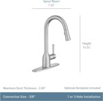 Moen Adler Spot Resist Stainless One-Handle High Arc Pulldown Kitchen Faucet with Power Clean, 87233SRS - Image 8