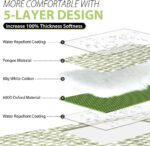 ZAZE Extra Large Picnic Outdoor Blanket, 80''x80'' Waterproof Foldable Blankets Gingham Picnic Mat for Beach, Camping Grass Lawn Park Accessories Cute Couple Gifts Ideas Wedding Registry(Green White) - Image 4