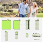 ZAZE Extra Large Picnic Outdoor Blanket, 80''x80'' Waterproof Foldable Blankets Gingham Picnic Mat for Beach, Camping Grass Lawn Park Accessories Cute Couple Gifts Ideas Wedding Registry(Green White) - Image 6