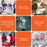6 Pack Emergency Mylar Blanket, Emergency Blanket Space Blanket Survival Rescue Insulating Reflective foil kit Outdoors Hiking Camping Blanket Perfect for Outdoors, Hiking, Camping Survival - Image 8