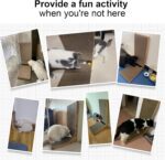 FUKUMARU Cat Scratcher, 26.8 Inch L Shape Cat Scratch Pad Wall Mounted, Cat Scratching Cardboard with Ball Toy for Indoor Cats, Large Size - Image 8