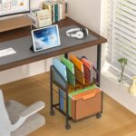 Rolling File Cabinet with Adjustable Dividers, Mobile Filing Cabinet with Storage Drawer on Lockable Wheels, Hanging File Organizer Beside Under Desk for Office, Home（Patent Pending） - Image 3