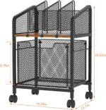 Rolling File Cabinet with Adjustable Dividers, Mobile Filing Cabinet with Storage Drawer on Lockable Wheels, Hanging File Organizer Beside Under Desk for Office, Home（Patent Pending） - Image 4