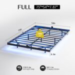 Full Size Modern Floating Bed Frame with Smart LED Lights, USB Charging Station, Sturdy Metal Platform, No Box Spring Needed, and Easy Assembly - Image 3