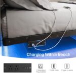 Full Size Modern Floating Bed Frame with Smart LED Lights, USB Charging Station, Sturdy Metal Platform, No Box Spring Needed, and Easy Assembly - Image 8