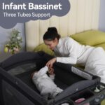 Pamo Babe Playard Portable Playard Foldable Playpen for Baby and Toddler Portable Crib Mattress Diaper Changer for Newborn (Grey) - Image 7