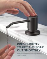 FORIOUS Black Kitchen Faucet with Soap Dispenser and Pull Down Sprayer, Bar High Arc Single Handle Classic 3 Modes Stainless Steel Faucet for Kitchen Sink Farmhouse RV Laundry Camper - Image 5