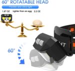 LHKNL Headlamp Flashlight, Lumen Ultra-Light Bright LED Rechargeable Headlight with White Red Light, 2-Pack Waterproof Motion Sensor Head Lamp,8 Modes for Outdoor Camping Running Hiking Fishing - Image 6