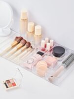 SMARTAKE 25-Piece Drawer Organizer with Non-Slip Silicone Pads, 4-Size Desk Drawer Organizer Trays Storage Tray for Makeup, Jewelries, Utensils in Bedroom Dresser, Office and Kitchen (Clear) - Image 4