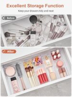 SMARTAKE 25-Piece Drawer Organizer with Non-Slip Silicone Pads, 4-Size Desk Drawer Organizer Trays Storage Tray for Makeup, Jewelries, Utensils in Bedroom Dresser, Office and Kitchen (Clear) - Image 5
