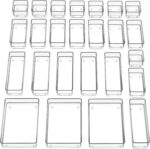 SMARTAKE 25-Piece Drawer Organizer with Non-Slip Silicone Pads, 4-Size Desk Drawer Organizer Trays Storage Tray for Makeup, Jewelries, Utensils in Bedroom Dresser, Office and Kitchen (Clear) - Image 10