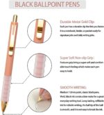 Linbsunne Ballpoint Pens Black Medium Point 1mm Pen with Super Soft Grip Ball Point Pen for Men Women Retractable Pens (gold-12 pcs) - Image 3