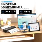 JADENS Portable Thermal Printer with 6 Rolls of Thermal Paper, Inkless Printer Bluetooth & USB, Portable Printers Wireless for Travel, Car and Office - Image 3