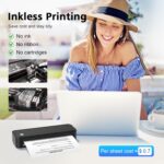 JADENS Portable Thermal Printer with 6 Rolls of Thermal Paper, Inkless Printer Bluetooth & USB, Portable Printers Wireless for Travel, Car and Office - Image 4