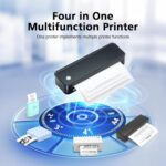 JADENS Portable Thermal Printer with 6 Rolls of Thermal Paper, Inkless Printer Bluetooth & USB, Portable Printers Wireless for Travel, Car and Office - Image 6