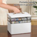 CTIME 3-Tier Medicine Organizer - Portable Medicine Cabinet with Leather Handle, Empty First Aid Kit for Home - Image 9