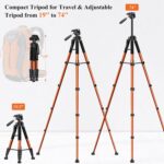 Victiv Tripod 74-Camera-Tripod for Cell Phone, Aluminum Professional Heavy Duty Camera Tripod Stand, Tripod for Camera DSLR SLR with Carry Bag, Compatible with Canon Nikon iPhone - Image 3