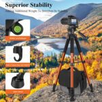 Victiv Tripod 74-Camera-Tripod for Cell Phone, Aluminum Professional Heavy Duty Camera Tripod Stand, Tripod for Camera DSLR SLR with Carry Bag, Compatible with Canon Nikon iPhone - Image 7