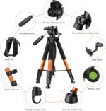 Victiv Tripod 74-Camera-Tripod for Cell Phone, Aluminum Professional Heavy Duty Camera Tripod Stand, Tripod for Camera DSLR SLR with Carry Bag, Compatible with Canon Nikon iPhone - Image 8