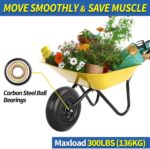 13" Wheelbarrow Tire, 4.00-6 Flat-free Solid Tire and Wheel, with 5/8" or 3/4" Bearings, 1.75" Centered Hub for Wheelbarrow/Wagon/Trolley/Garden Scooter Cart - Image 4