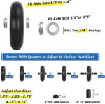 13" Wheelbarrow Tire, 4.00-6 Flat-free Solid Tire and Wheel, with 5/8" or 3/4" Bearings, 1.75" Centered Hub for Wheelbarrow/Wagon/Trolley/Garden Scooter Cart - Image 8