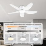 Ceiling Fans with Lights, 43 Inch Low Profile Ceiling Fan with Light and Remote/App Control, Flush Mount, Reversible DC Motor, 3CCT, Dimmable, Noiseless, White Ceiling Fan for Indoor/Outdoor Use - Image 4