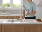 Delta Boyd Brushed Nickel Kitchen Faucet with Pull Down Sprayer and Soap Dispenser, Modern Single Hole Kitchen Sink Faucet, Single Handle, SpotShield Stainless 19893Z-SPSD-DST - Image 3