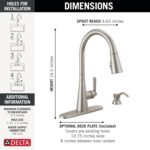 Delta Boyd Brushed Nickel Kitchen Faucet with Pull Down Sprayer and Soap Dispenser, Modern Single Hole Kitchen Sink Faucet, Single Handle, SpotShield Stainless 19893Z-SPSD-DST - Image 6