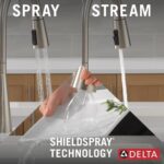 Delta Boyd Brushed Nickel Kitchen Faucet with Pull Down Sprayer and Soap Dispenser, Modern Single Hole Kitchen Sink Faucet, Single Handle, SpotShield Stainless 19893Z-SPSD-DST - Image 10