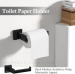 10-Pieces Matte Black Bathroom Accessories Set, 23.6 Inch Bath Towel Bar Set, SUS 304 Stainless Steel Bathroom Hardware Set, Towel Racks for Bathroom Wall Mounted. - Image 5