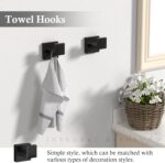 10-Pieces Matte Black Bathroom Accessories Set, 23.6 Inch Bath Towel Bar Set, SUS 304 Stainless Steel Bathroom Hardware Set, Towel Racks for Bathroom Wall Mounted. - Image 7