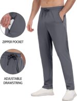 3 Pack Mens Athletic Sweatpants with Zipper Pockets,Workout Gym Joggers Pants for Men Running Jogging Pants - Image 6