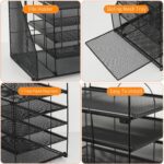 Desk Organizers and Accessories, 5-Tier Paper Letter Tray Organizer with File Holder, Desktop Organizer for Office Supplies (Black) - Image 7