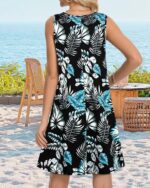 elescat Women's Summer Dresses 2025 Beach Casual Sleeveless Floral Print Tank Loose Sundress with Pocket - Image 6
