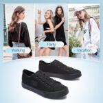 BENPAO Women's White Canvas Shoes Black Canvas Fashion Sneakers for Women Comfortable Casual Tennis Shoes Low Top Walking Shoes - Image 7