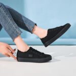 BENPAO Women's White Canvas Shoes Black Canvas Fashion Sneakers for Women Comfortable Casual Tennis Shoes Low Top Walking Shoes - Image 9