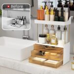 3 Drawers Makeup Organizer - 5 Tier Bathroom Organizers and Storage, Versatile Perfume Vanity Organizer, Ideal for Cosmetic, Large Skincare, Face Mask, Office Supplies, Amber - Image 5